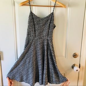Old Navy Black & White Skater Mini Dress